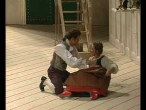 A playful moment between Susanna (Hagley) and Figaro (Gerald Finley)